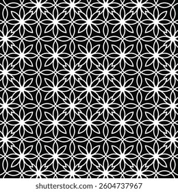 black and white traditional aesthetic flower of life geometric tribal pattern wallpaper background