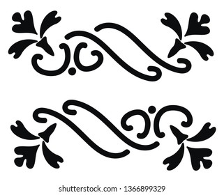 Black and white traditional ornament vector or color illustration