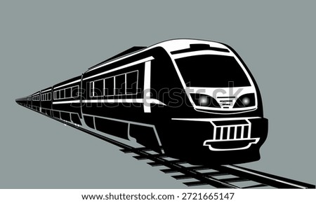 a black and white train design forming a shadow