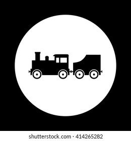 Black and white train icon 