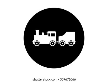 Black and white train icon on white background   