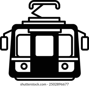 A black and white train with a zigzag line on top