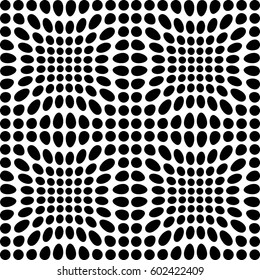 Black and white transformed dots 
