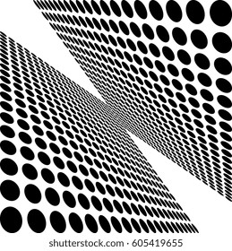 Black and white transformed dots