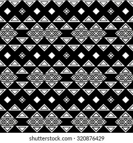 Black, white and transparent geometric seamless pattern with triangle, abstract background, vector.