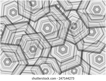 black and white transparent hexagon combs