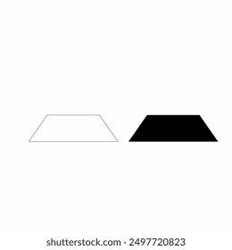 black and white trapezoid. geometric trapezoid on a white background