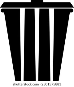 black and white trash can