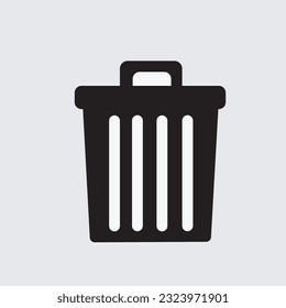 black and white trash can illustration in vector form, used for clipart, icon, logo.