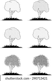 black and white tree