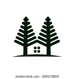 black and white tree house logo 