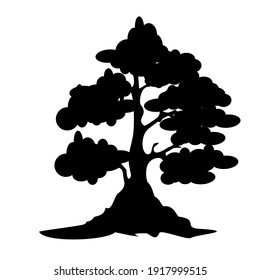 Schwarz-Weiß-Baumsymbol