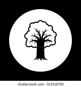Black and white tree icon    
