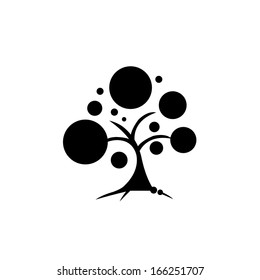 black and white tree symbol  