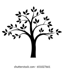 Black and white tree. Vector