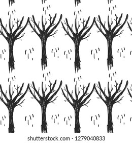 Black and white trees pattern