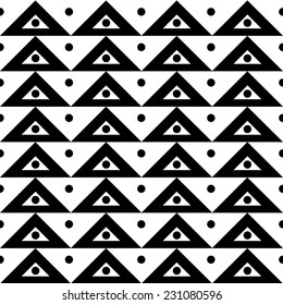 black white triangle abstract seamless pattern