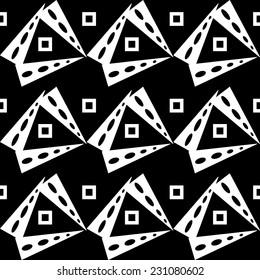 black white triangle abstract seamless pattern