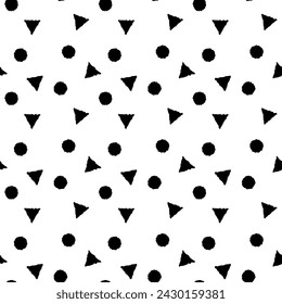 Black and White Triangle and Circle Friendly Backgrounds Web graphics Seamless Pattern
