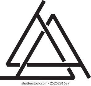 Ilustración de diseño de logotipo de triángulo en blanco y negro
