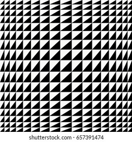 black and white triangle op-art vector background.