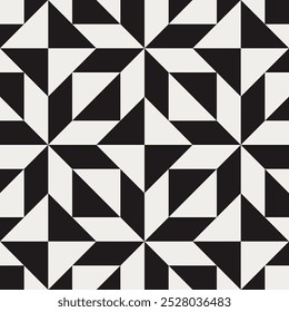 Black and white triangle seamless pattern vector background. Graphical illustration for a unique wall decor, textiles and interior design.