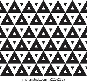 Black and white triangles pattern, monochrome background