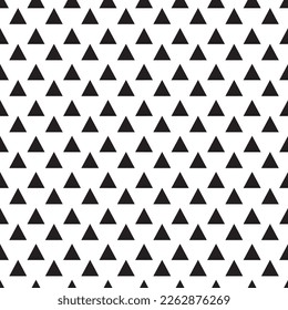 Black and white triangles seamless pattern.Monochrome abstract wallpaper.Geometric wrapping paper.Simple texture or banner.Abstract art.Graphic design.Flat design.Template.Vector illustration.