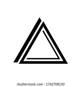 black and white triangular geometric shape logo