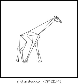 Black and white triangular giraffe on white background