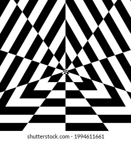 black and white triangular tunnel