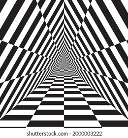black and white triangular tunnel