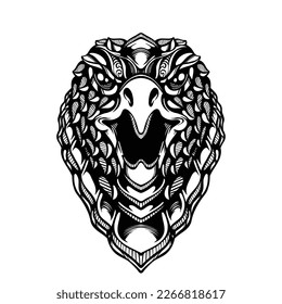 tatuaje de águila decorativa tribal blanco y negro