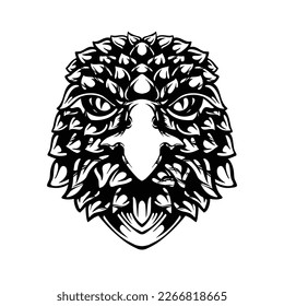 black and white tribal decorative eagle pattern tattoo