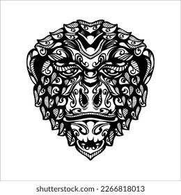 tatuaje decorativo de monos tribales blanco y negro