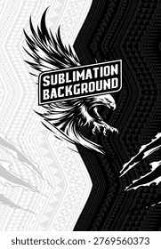 BLACK AND WHITE TRIBAL EAGLE SUBLIMATION BACKGROUND