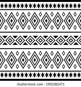 Black and white tribal ethnic pattern with geometric elements, traditional African mud cloth, tribal design. fabric or home wallpaper design