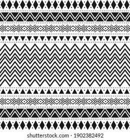 Motif ethnique tribal noir et blanc avec éléments géométriques, tissu traditionnel africain en boue, création tribale. création de tissu ou de papier peint à la maison
