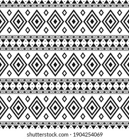 Seamless Etnic Pattern Black White Color Stock Vector (Royalty Free ...