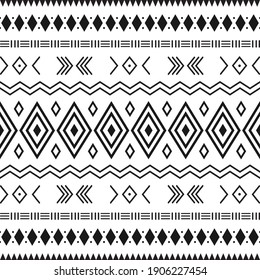 Schwarz-Weiß-ethnische Muster mit geometrischen Elementen, traditioneller afrikanischer Schlammstoff, Stammesdesign. Tapete-Design