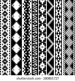 black and white tribal Navajo seamless pattern. aztec geometric print. ethnic hipster backdrop. 
