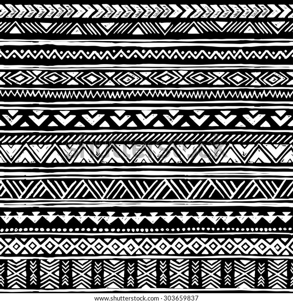 Black White Tribal Navajo Seamless Pattern Stock Vector (Royalty Free ...