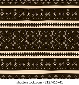 Patrón tribal blanco y negro. Tela tradicional maliense con adorno geométrico.