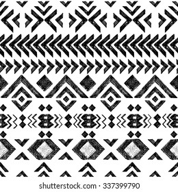 black and white tribal seamless ornament