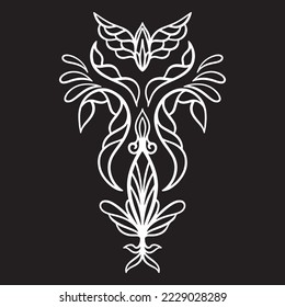 Black and white tribal tattoo art work design - cool mandala illustration vector eps 10