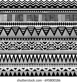 Black White Tribal Vector Seamless Pattern Stock Vector (Royalty Free ...