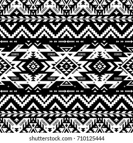 black and white tribal vector seamless navajo pattern. aztec abstract geometric art print. ethnic hipster vector background. Wallpaper, cloth design, fabric, tissue, cover, textile template.