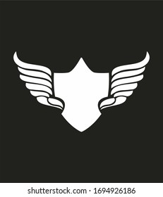black and white tribal wing badge graphic design vector art