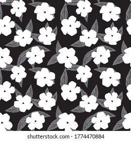 Color negro y blanco Tropical Leaf fondo de patrón sin costura adecuado para impresiones de moda, gráficos, fondos y artesanías