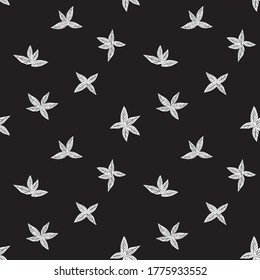 Botanischer, nahtloser schwarz-weißer tropischer Leaf-Hintergrund für Modedrucke, Grafiken, Hintergründe und Handwerk